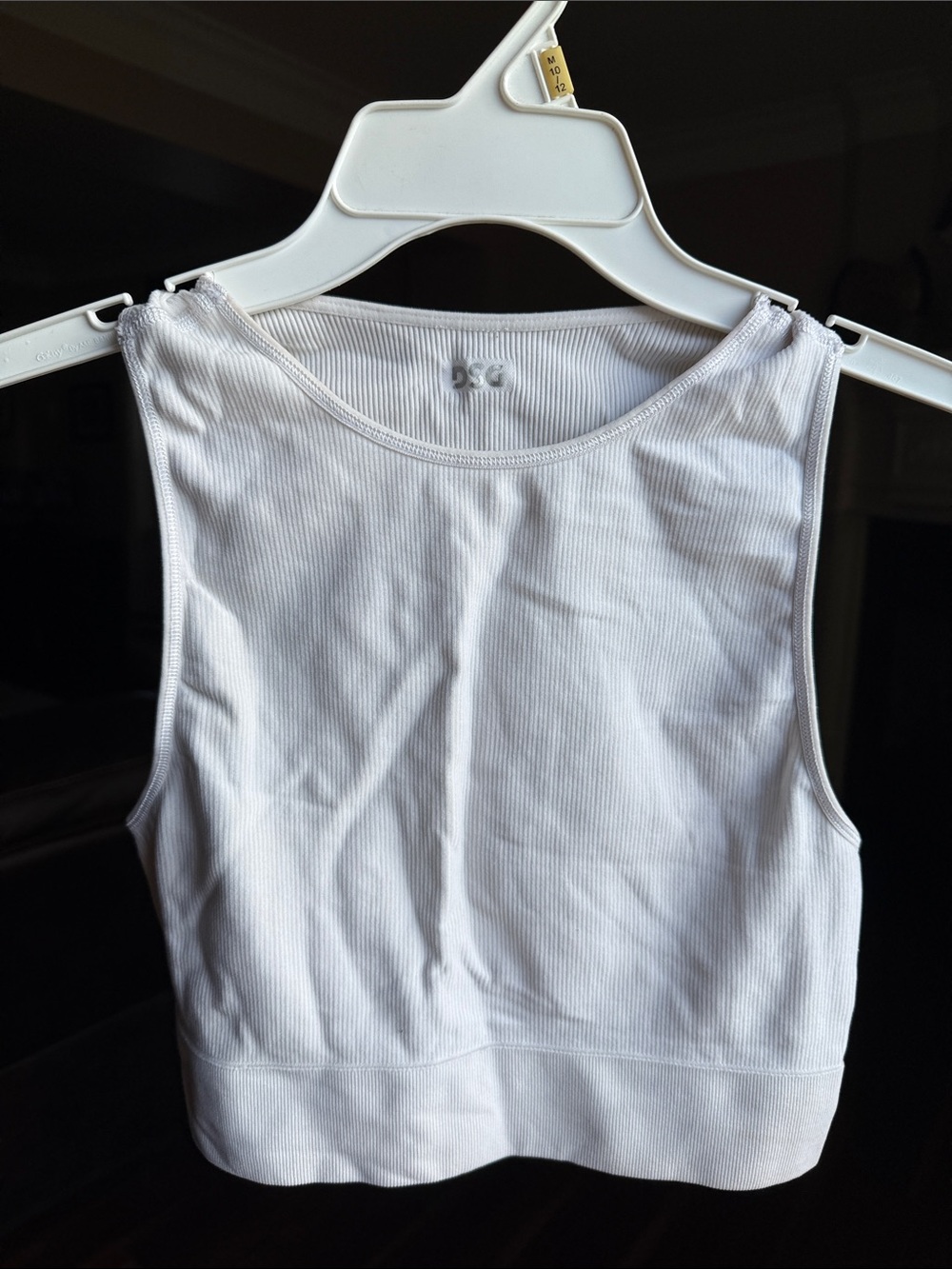 DSG White Ribbed Cropped Tank